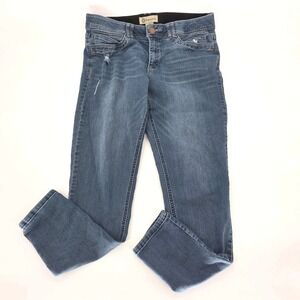 Democracy Jeans Womens 14 Blue Ab Solution Stretch Mid Rise Denim Distressed